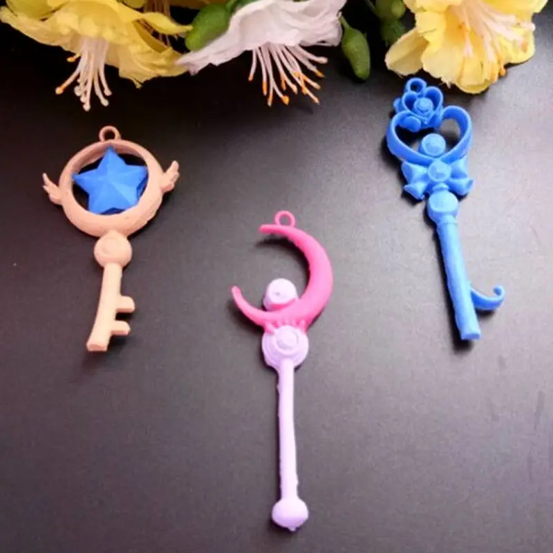 

3Pcs Magic Wand Silicone Mold Key Star Moon Heart Shape Stick Mould Jewelry DIY
