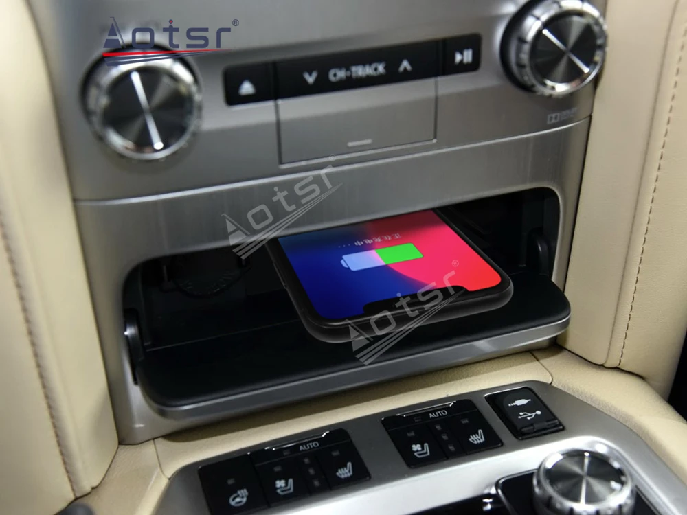 

Автомобильное беспроводное зарядное устройство QI для Toyota LAND CRUISER 2014 +, интеллектуальный инфракрасный держатель для телефона с быстрой зарядкой для iPhone, Samsung, Huawei