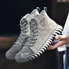 Новинка, мужские высокие ботинки из натуральной кожи, зимние мужские ботинки с бархатной подкладкой, уличные Нескользящие утепленные повседневные кроссовки