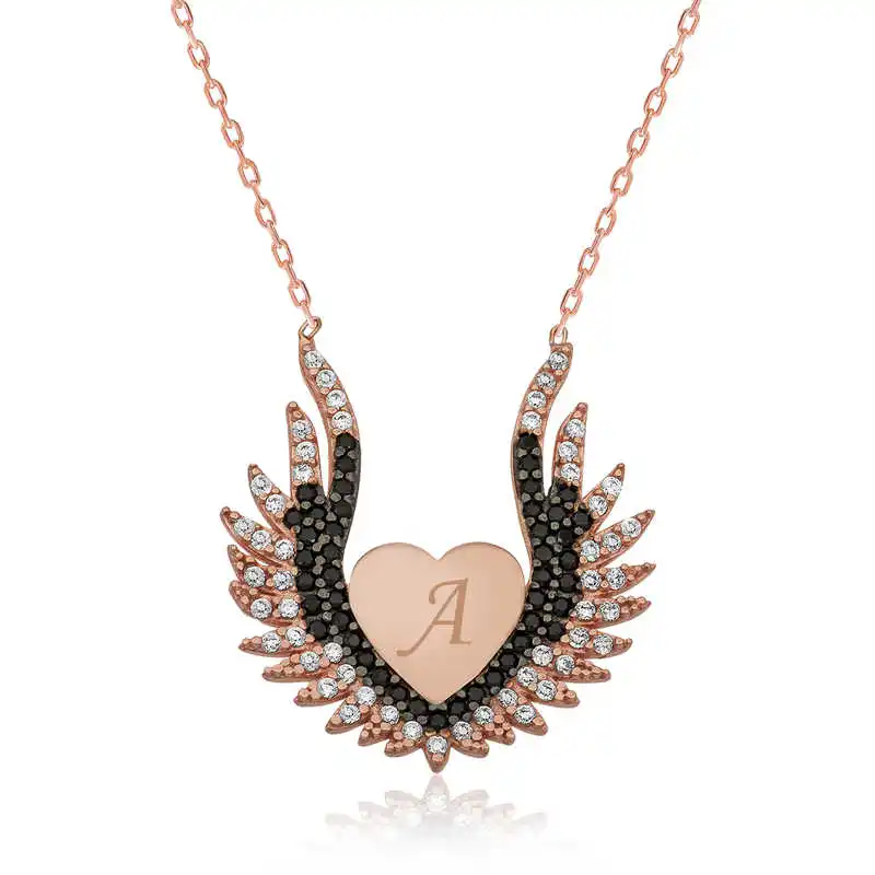 

Silverlina Sterling Silver Heart Angel Wing Lady Necklace