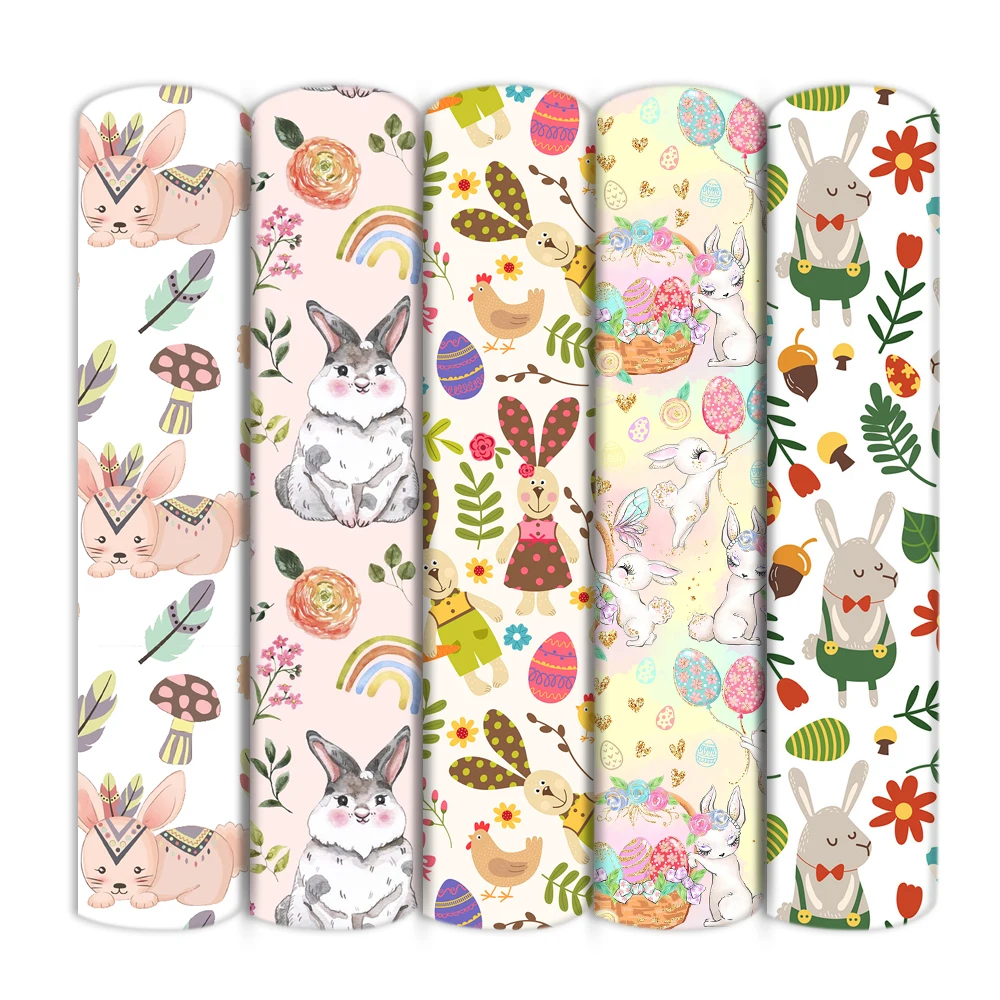 Пасхальная ткань в виде зайчика из полиэстера и хлопка стиле пэчворк для шитья