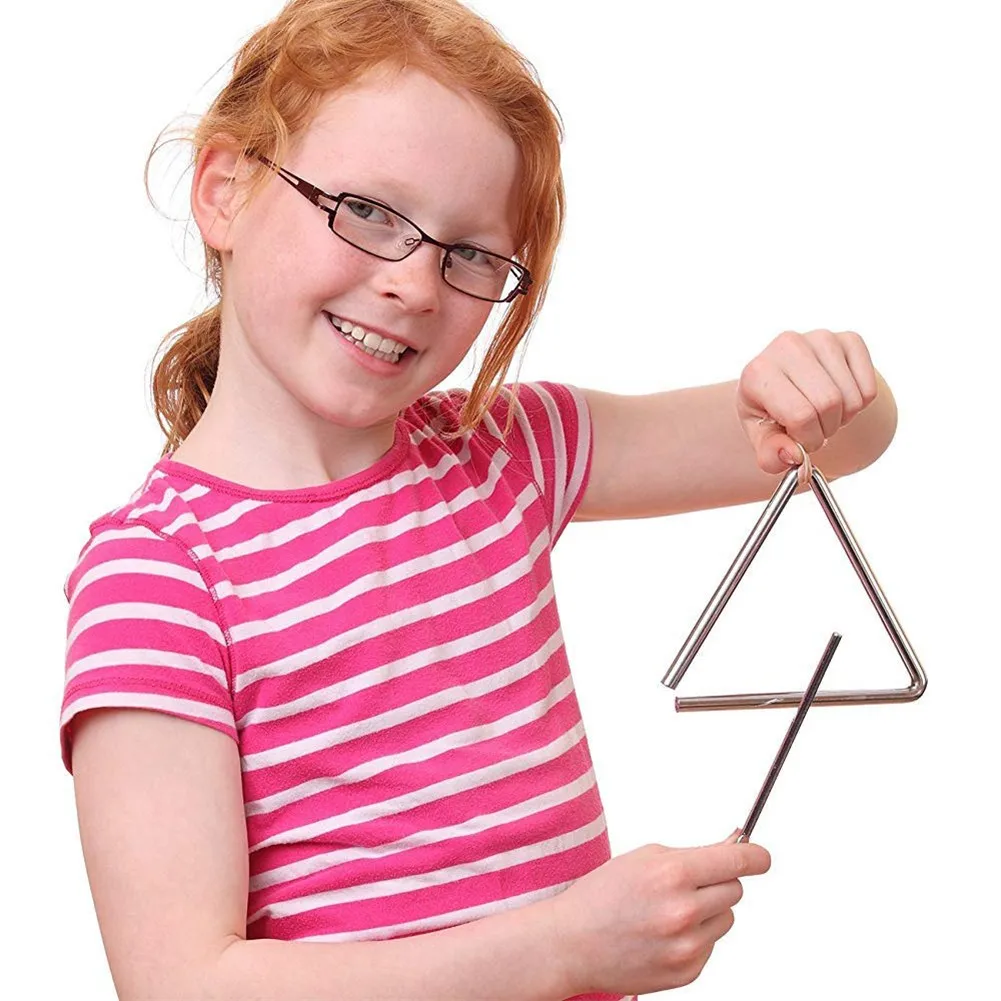 

4-8 Inch Metal Musical Triangle Steel Percussion Educational Instrument Musical Kids Learning Toy Gift Triangle Musical Accs