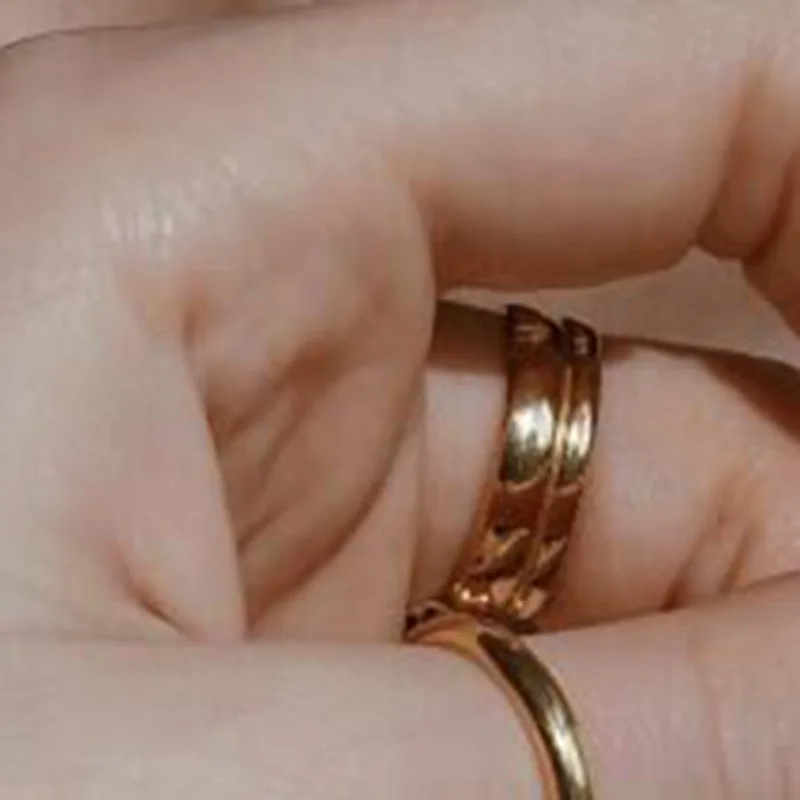 

Cold Wind Korean Geometric Wide Ring Female Rose Gold Finger Ring simple Personality Trendy Joint Tail Ring Stainless Steel