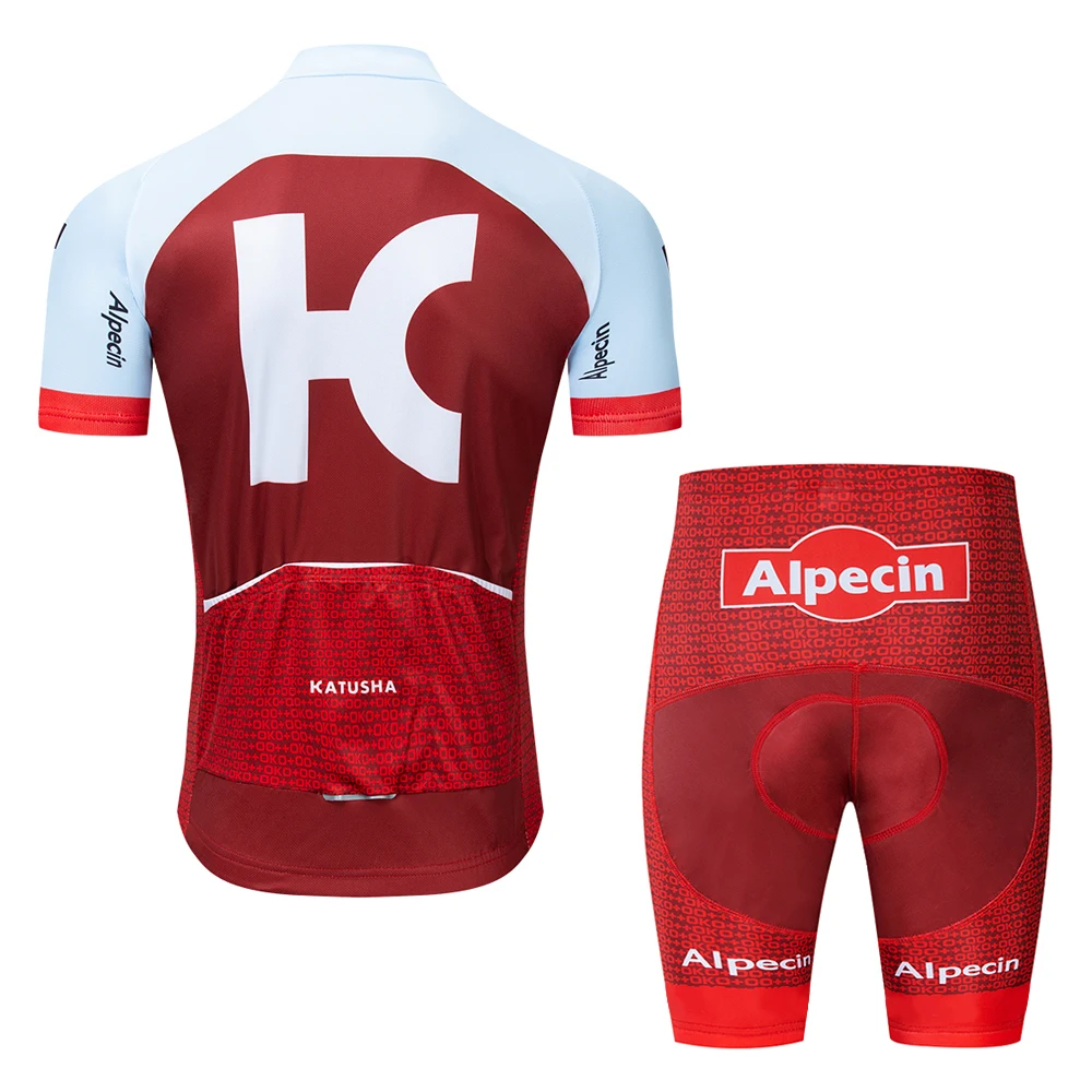 

2020 NEW Alpecin Men Summer Short sleeve Jersey suit 19D Bib shorts outdoor Breathable and quick-drying cycling jersey suit