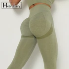 Женские облегающие спортивные брюки с высокой талией для бега и фитнеса, бесшовные эластичные Леггинсы для йоги с эффектом пуш-ап