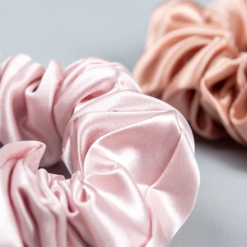 

Good Quality Silk Scrunchies Ponytail Holder 22MM Mulberry SilK Hair Rope Rings Hair Accessories Pure Silk Headwear