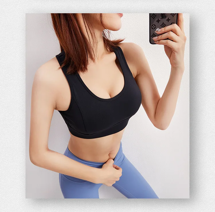 

The new gathered mesh outer wear yoga vest bra, shockproof running fitness beauty back sports underwear ladies fitness underwear