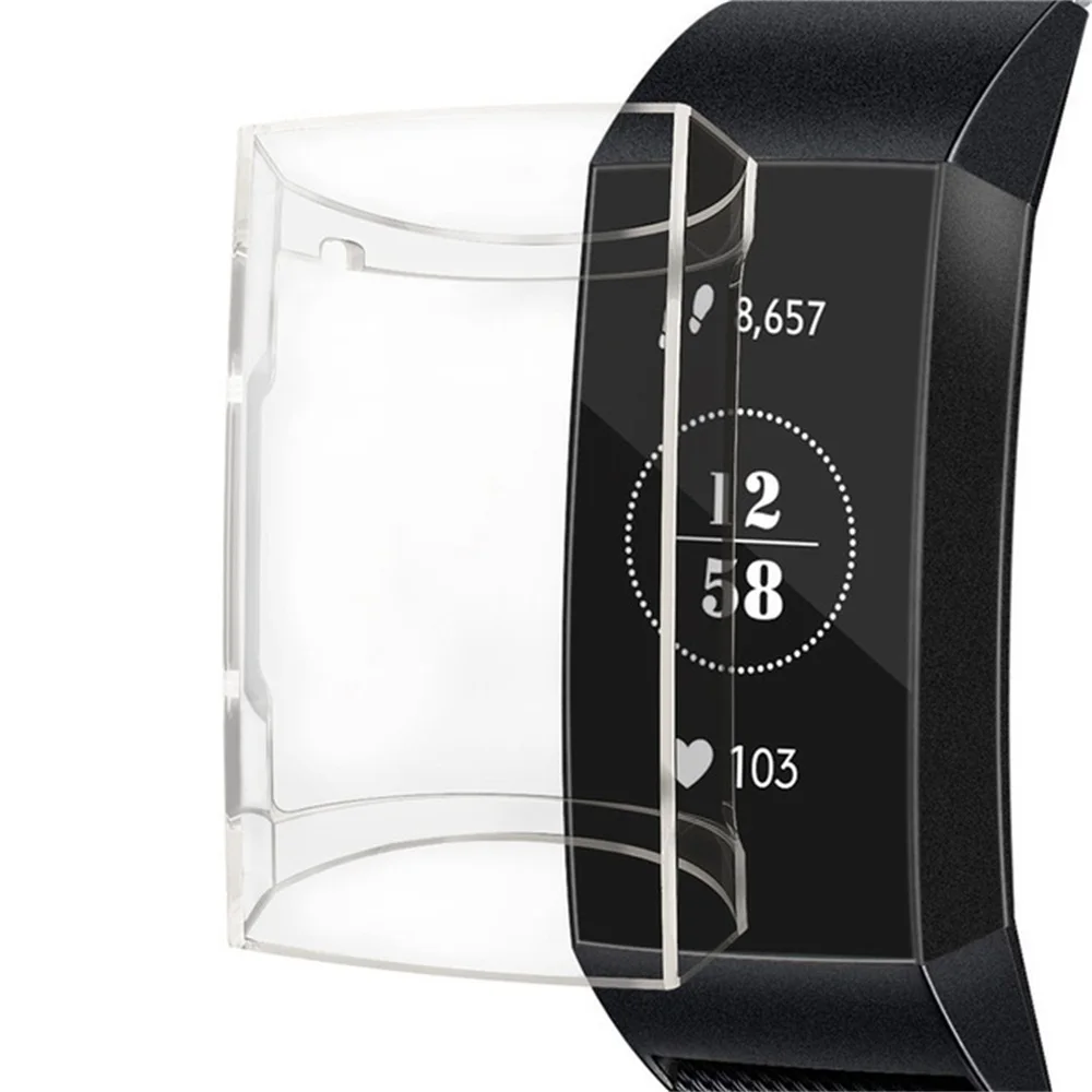 1 шт. защитный чехол для Fitbit Charge 3 Band TPU силиконовый прозрачная ультратонкая защита