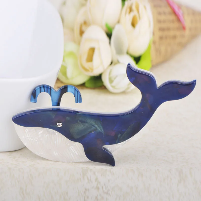 Новое поступление Симпатичные броши в форме голубого дельфина акриловые булавки