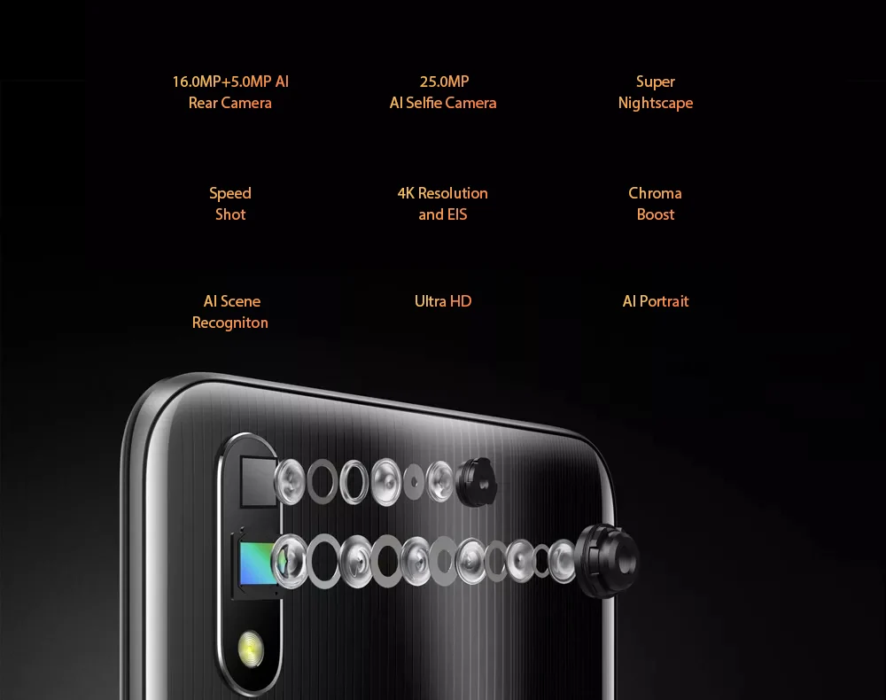 Realme 3 Pro, 6,3 дюймов, 4G смартфон, 25 МП, фронтальная камера, четыре ядра, 6 ГБ ОЗУ, 128 Гб ПЗУ, 4045 мАч, многоязычие, мобильный телефон