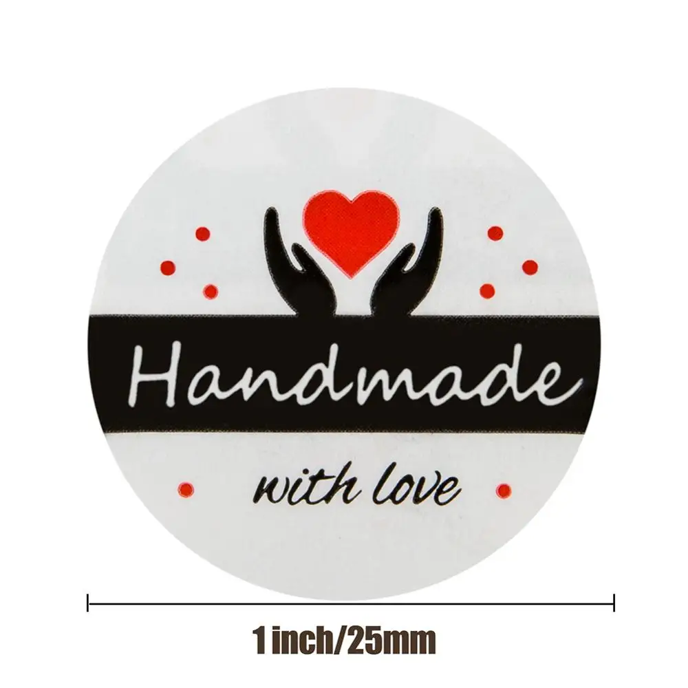 500 шт./компл. наклейка ручной работы с любовью s самоклеящаяся лента круглые
