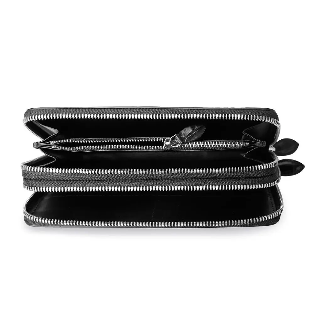 Мужской кошелек двойного сложения из натуральной кожи аллигатора Длинный