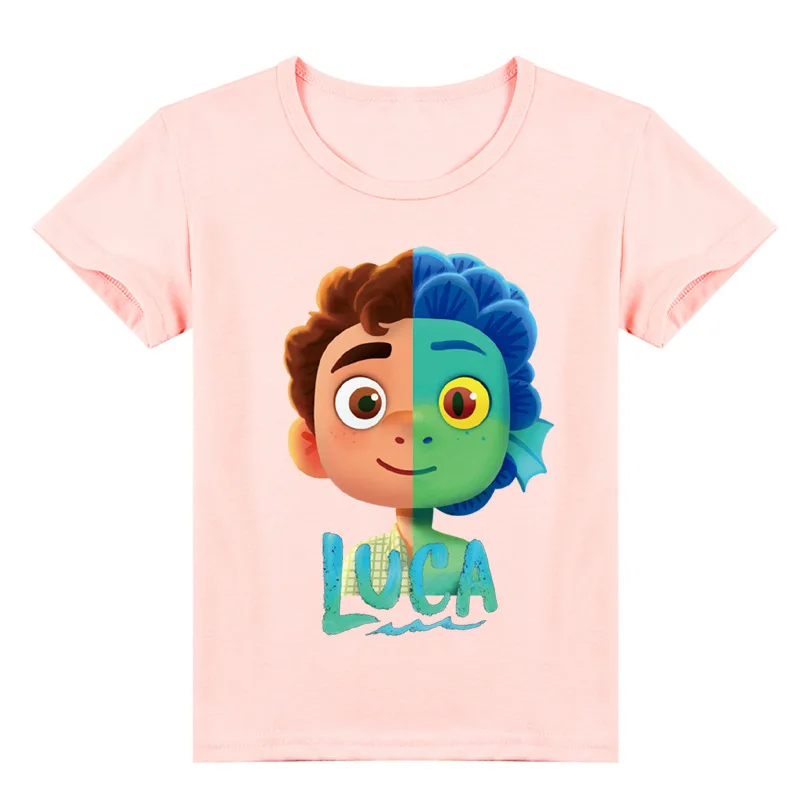 

Детская летняя одежда с коротким рукавом для девочек, футболка с принтом Луки, детская одежда, повседневные футболки для маленьких мальчико...