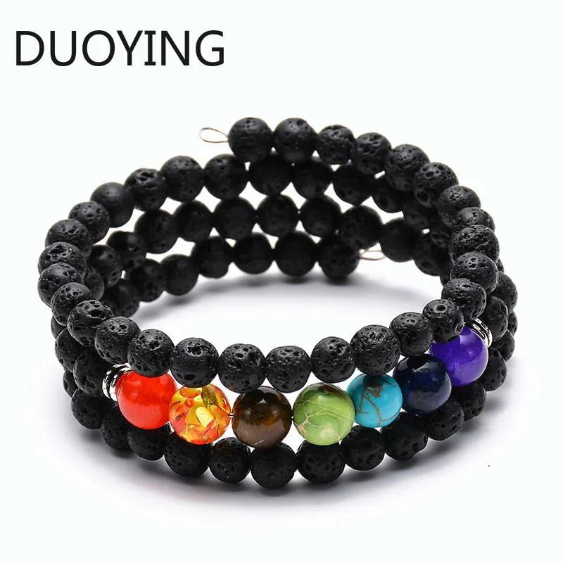 DUOYING 7 чакр искусственные камни бусины браслеты в стиле бохо многослойные из