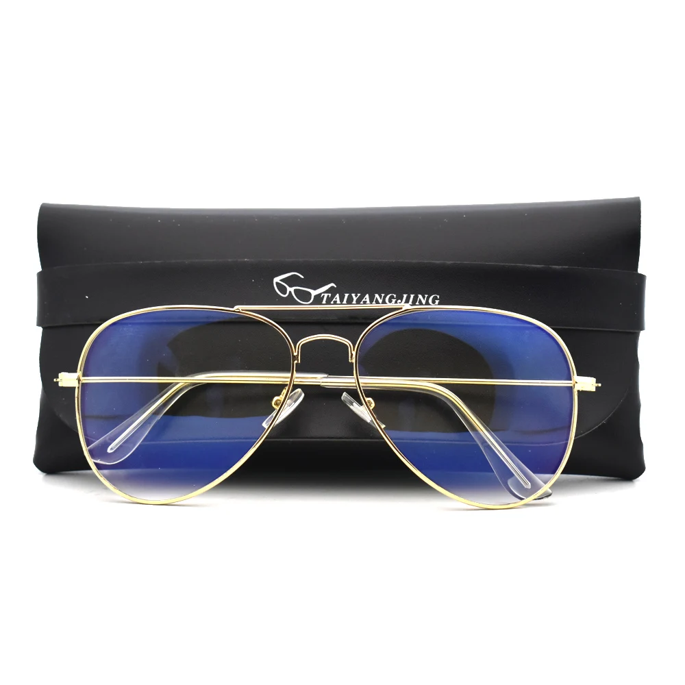 

New Pilot Frame Computer Glasses Anti Blue Light Blocking Filter Reduces Digital Eye Strain Clear Regular Gaming Goggles Eyewear