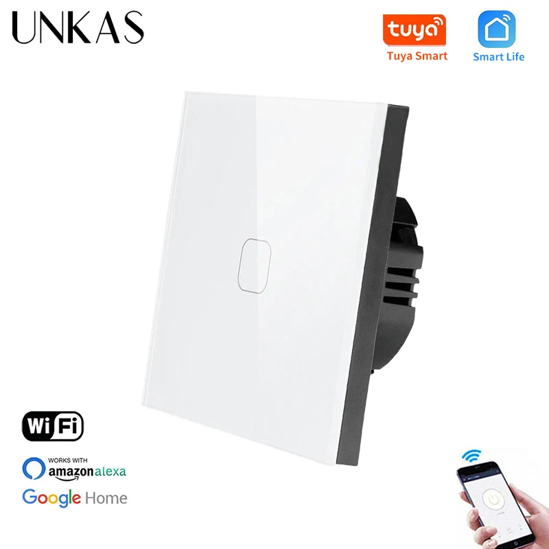 UNKAS ЕС Стандартный 1 Gang Tuya/приложение Smart Life Wi-Fi настенный светильник сенсорный