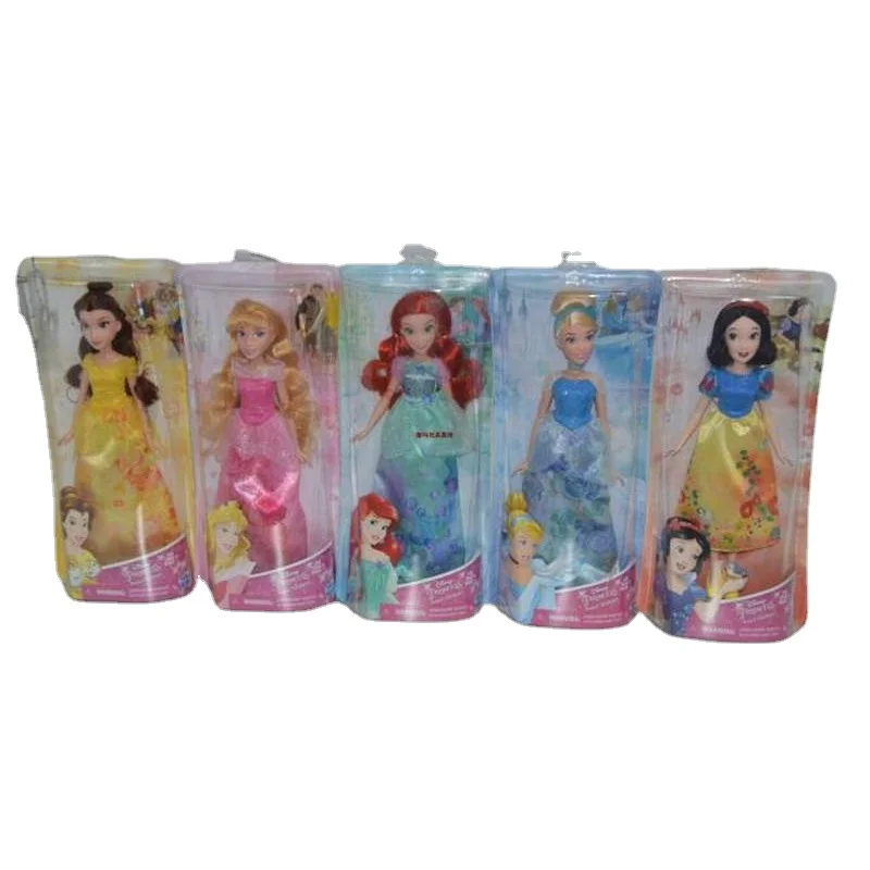 

Disney Dress Up Doll Ariel Belle Jasmine Moana Rapunzel Cinderella Snow White Ordinary Doll Princess Series Gifts for Girls