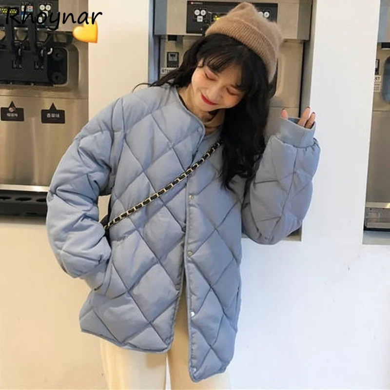 

Parkas Women Warm Comfortable Long Sleeve Winter Streetwear Leisure Baggy Female Clothing Students Solid Simple Hot Sale Plain
