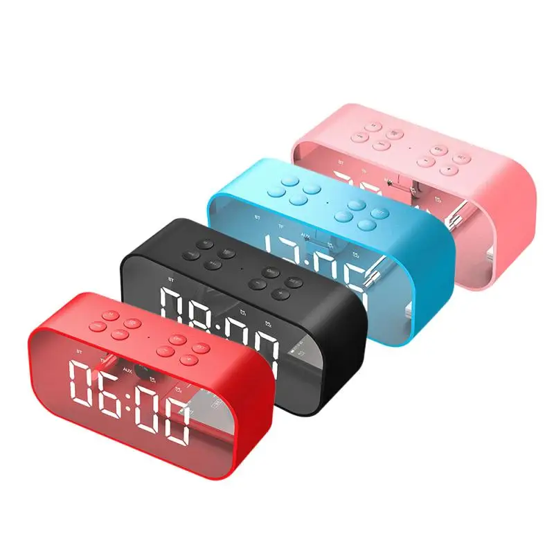 2 в 1 светодиодный Будильник Bluetooth беспроводной динамик зеркальный будильник бас маленький стерео радио спальня Повтор Будильник Прямая поставка