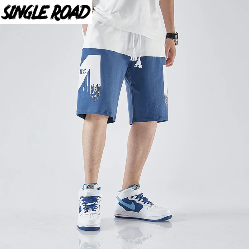 Мужские шорты в стиле хип хоп SingleRoad Японская уличная одежда с принтом