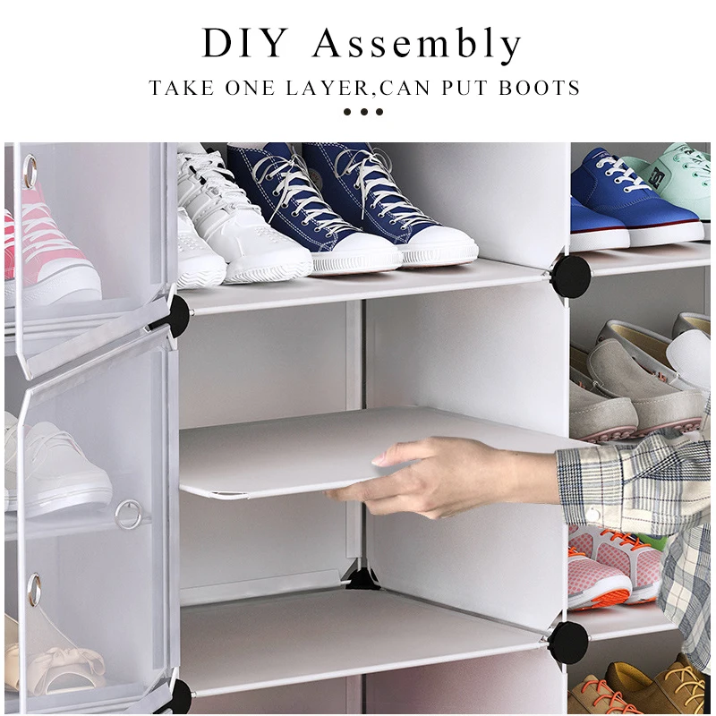 Double-row Shoe Rack Home Dustproof Modular Closet Furniture Shoes Cabinet Door Space-saving Shoe Organizer Keep Room Neat