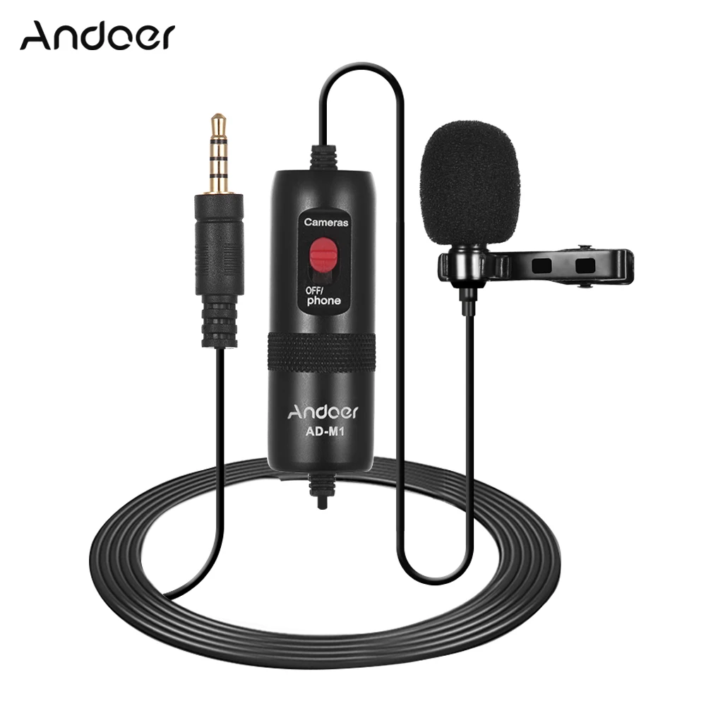 Andoer AD M1 ненаправленный конденсаторный микрофон для караоке петличный Studio камера