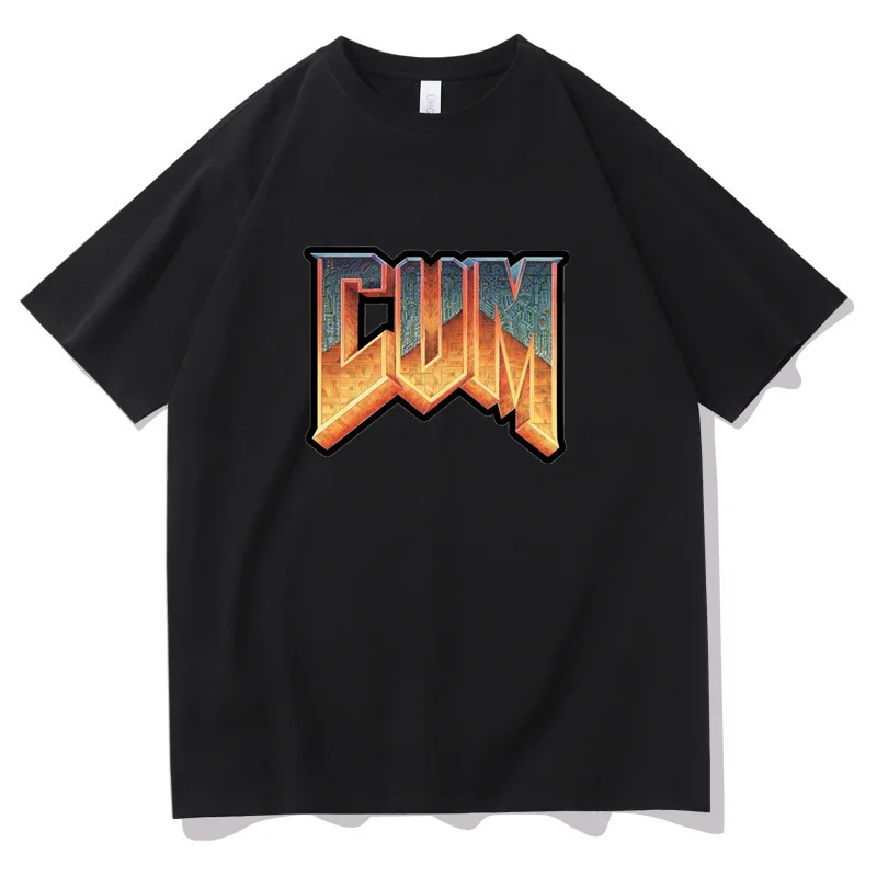 Футболка Doom Cum мужская с графическим принтом тенниска из чистого хлопка модная