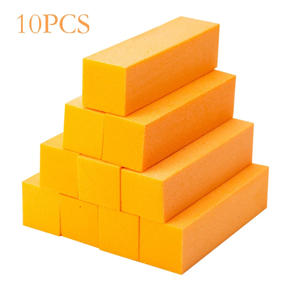 10PCS ORANGE 10 шт губки для ногтей для УФ-геля Белый пилочка для ногтей буферный блок маникюрный лак шлифовальный буфер для ногтей цветной буферный блок - Цвет: 10PCS ORANGE