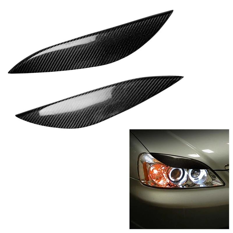 Для Honda Civic 7Th 2001-2003 углеродного волокна головной светильник s брови крышка ресниц