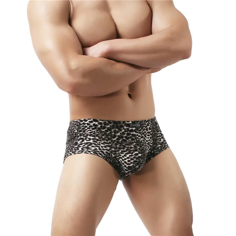 YUFEIDA Mens Boxer Shorts For Big Penis Underwear Breathable Sexy Leopard Print Male Homme Panties Boxers Mini Trunks Underpants | Мужская