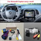 Автомобильная камера заднего вида для Renault Captur 2013  2018-HD, с RCA и оригинальным экраном