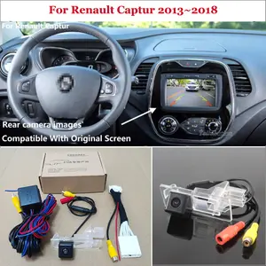 Автомобильная камера заднего вида для Renault Captur 2013  2018-HD, с RCA и оригинальным экраном