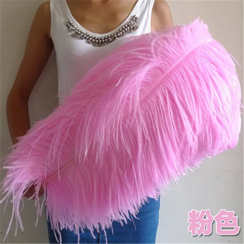 

The New 50pcs/lot elegant ostrich feather Pink 24-26 inches/60-65cm Home diy decoration Christmas dancers plumes