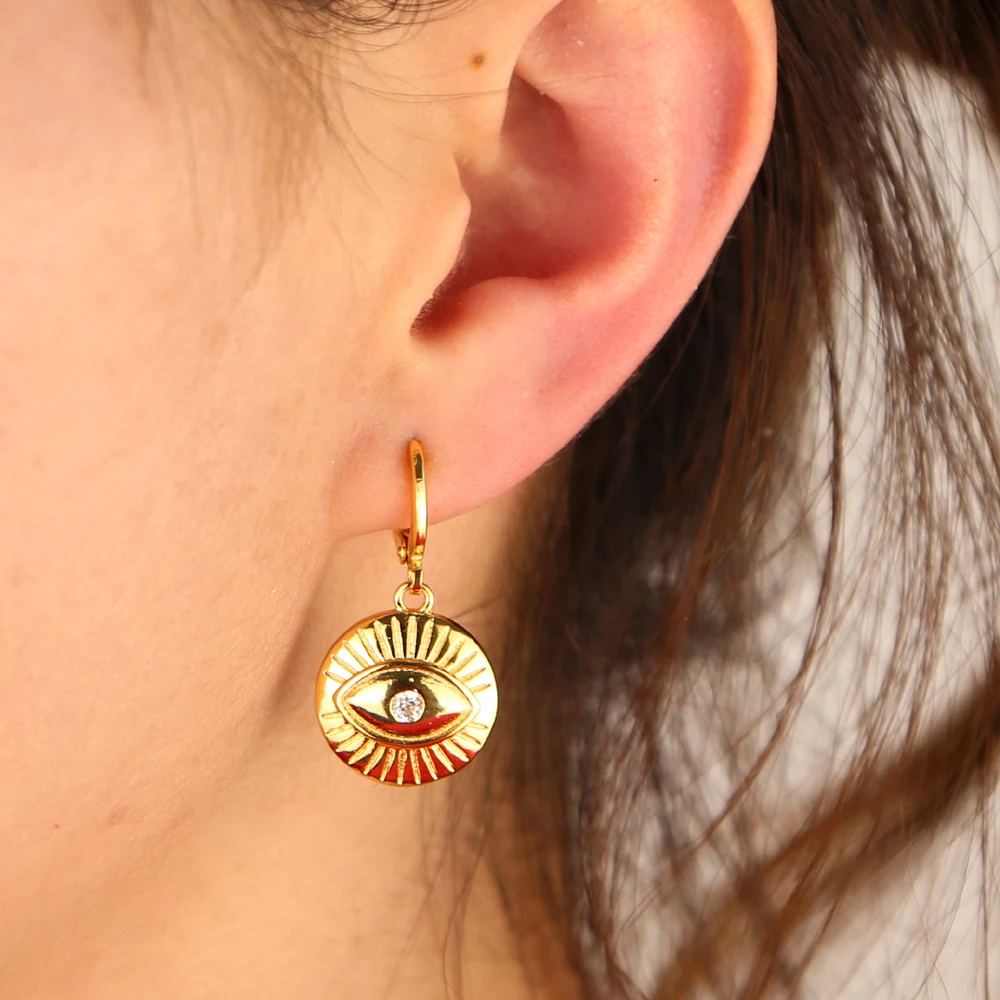 2021 роскошные женские модные серьги сглаза для девушек Висячие геометрические с