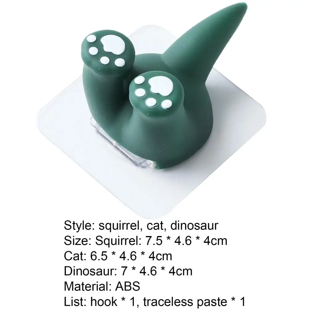 

Hanger Hook Punch-free Strong Clamping ABS Cute Animal Shape Toothbrush Hook Space-saving for Bathroom