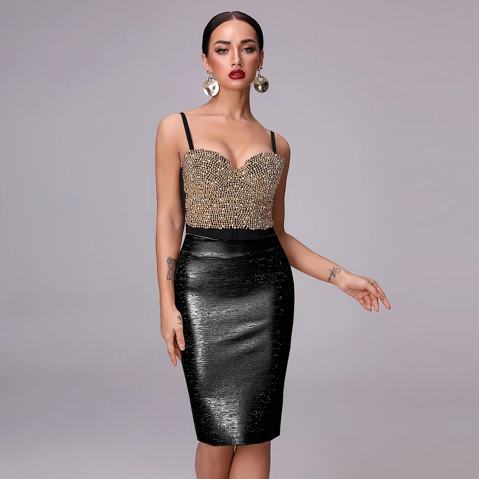 Новинка 2021 летняя женская сексуальная юбка-карандаш Золотая и серебряная юбка до