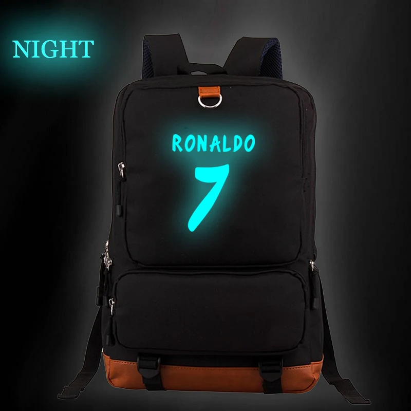 Рюкзак школьный светящийся для девочек и мужчин модный аксессуар с Криштиану