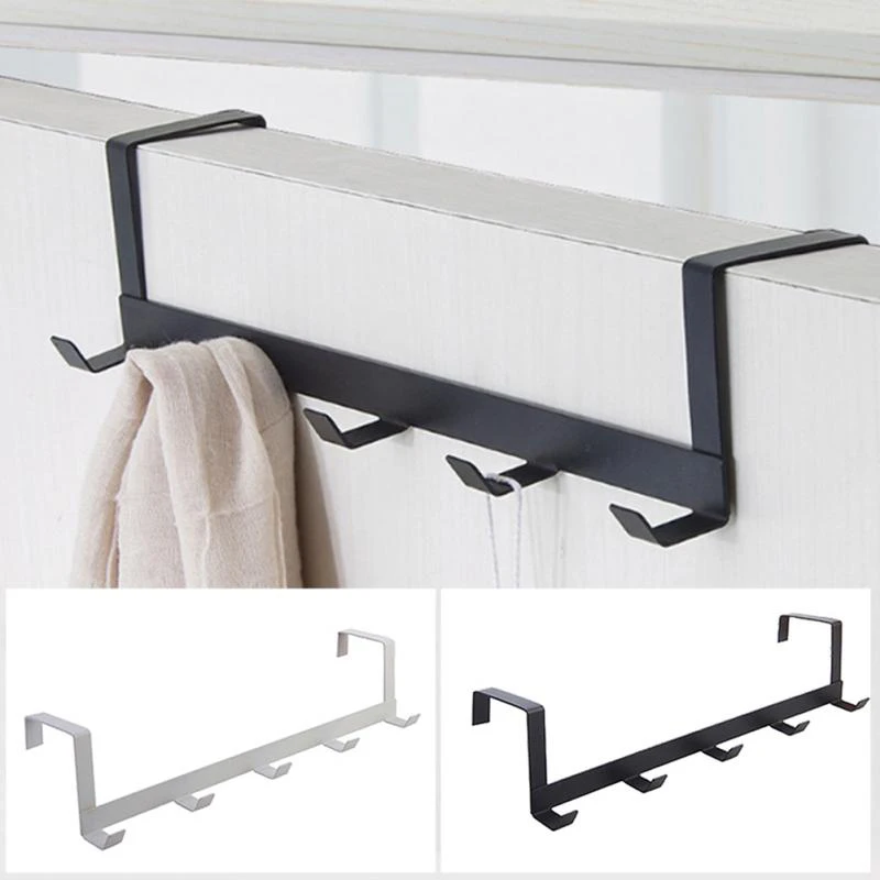 

Door Hooks Over Door 5 Hooks Reversible Cupboard Drawer Hook Metal Door Hook Hanger Coat Hat Bag Door Hooks Home Storage Tools