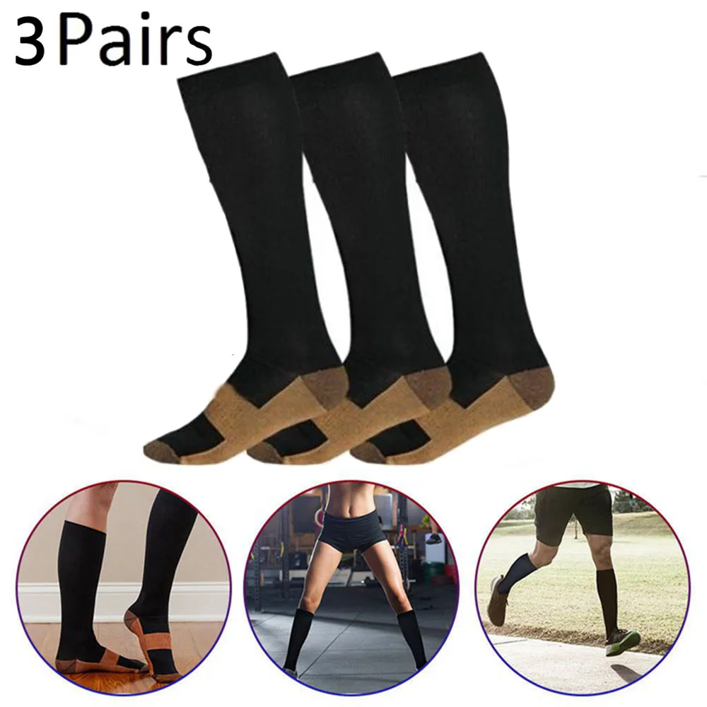 Palicy Compression Stocking for Women Thigh High Soft Knee Long Stockings Leg Relief Pain Pain Knee 3 Pairs High Leg Support