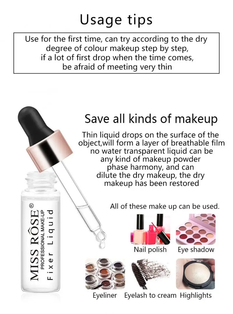 Жидкая подводка для глаз MISS ROSE жидкая пудра румяна лак ногтей тени век жидкость
