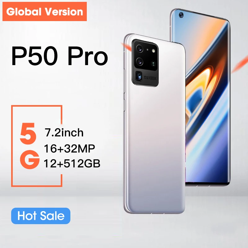 Hauwei P50 Pro смартфон экран 7 2 дюйма 12 Гб + 512 ГБ 5000 мАч|Смартфоны| |