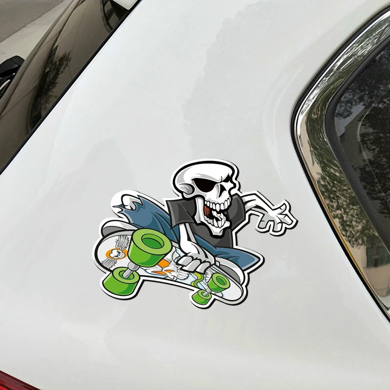 

Hot Personality Skater Skull Skateboard Vinyl Car Stickers Rear Windshield Laptop Travel Luggage Motorcycle Helmet Decals PVC