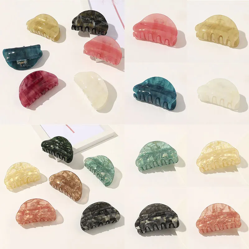 

Geometric Acetate Acrylic Hair Clip Semicircle Marble Pattern Hair Claws Quicksand Simplicity Hair Barrette Hair Accessories New