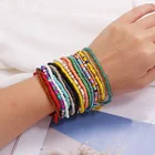 Женский браслет из бисера Wgoud, разноцветный эластичный пляжный браслет ручной работы, простой браслет ручной работы, Подарочная бижутерия