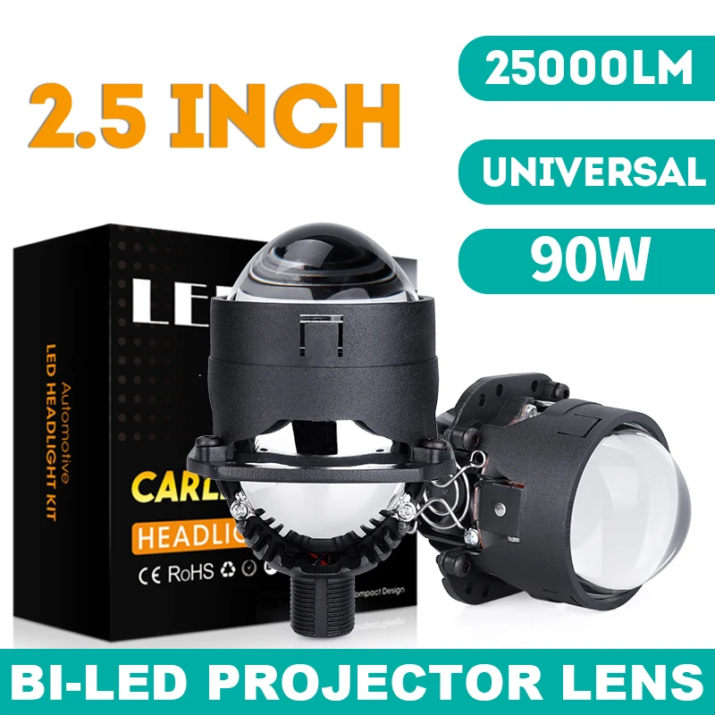 Carlitek H4 H7 9005 9006 проектор светильник 2 5 дюймов Мини авто Bi светодиодный объектив