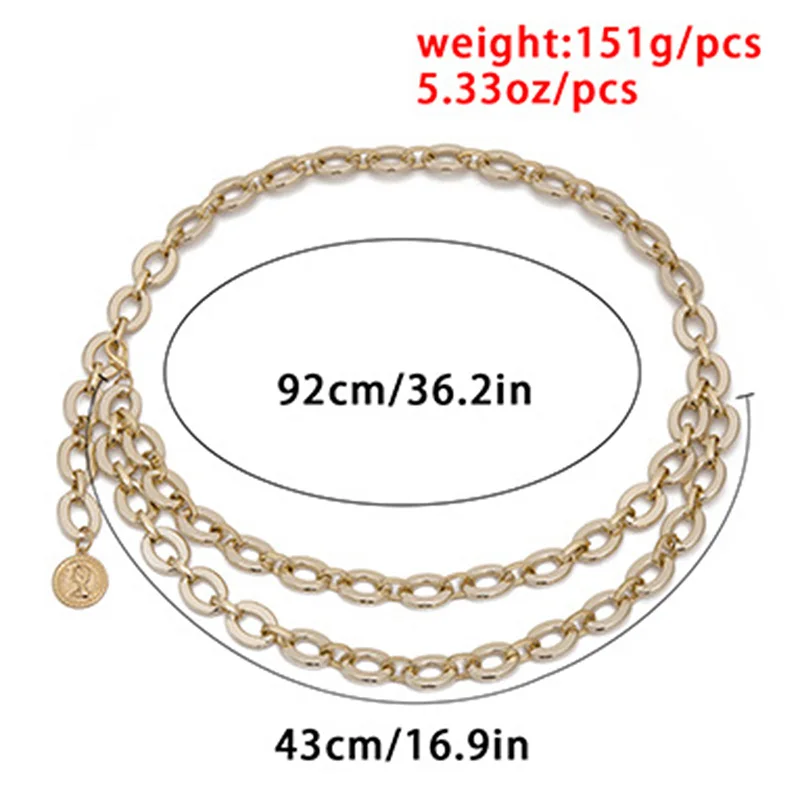 Женская цепочка из сплава однослойная полая золотого цвета роскошный стиль