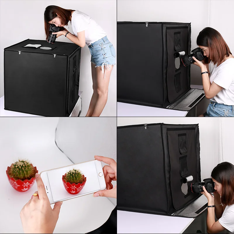 Портативный мини-софтбокс для фотостудии SPASH 60*60 см 24 дюйма софтбокс 46 Вт 3400 лм