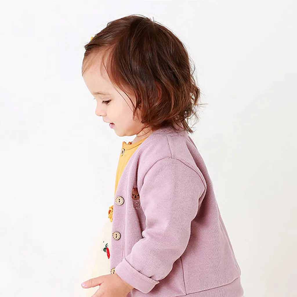 Лучшее пальто-кардиган в Корейском стиле свитер с рисунком для маленьких девочек