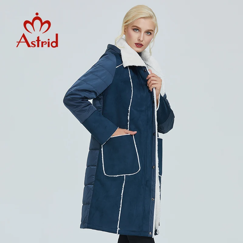 Женская зимняя куртка Astrid однотонная кожаная парка размера плюс AM 2082 2019|Женские