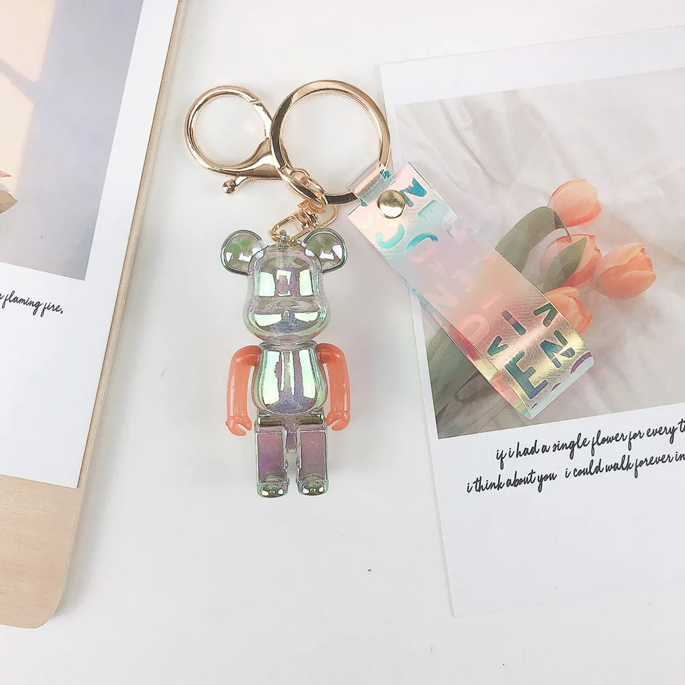 

New Bomgom Cartoon Creativity Bear Teddy Bear Cute Keychain Car Key Holder Bag Charm Resin Key Chain Key Ring Pendant Kids Gift
